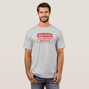Dad Jokes Warning Label Distressed T-Shirt