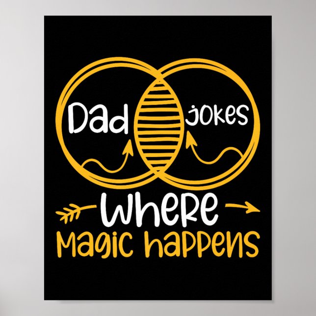 Dad Jokes Where Magic Happens Premium  Poster (Front)