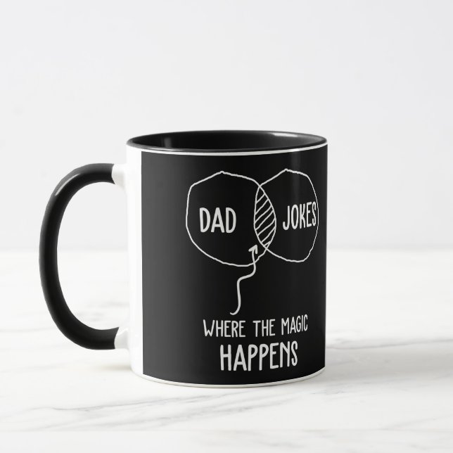 Dad Jokes Where The Magic Happens Fun Father'S Day Mug (Left)