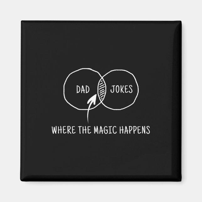 Dad Jokes Where The Magic Happens  Magnet (Front)