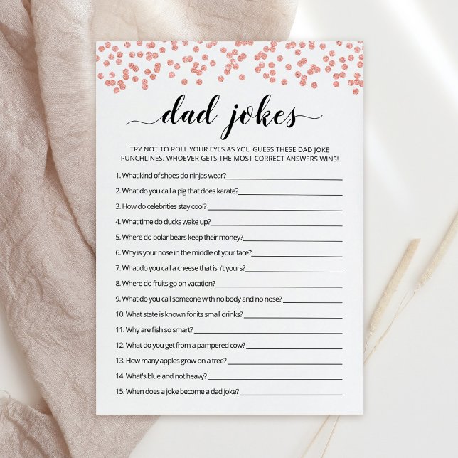 Dad Jokes with Answers Baby Shower game Card (Creator Uploaded)