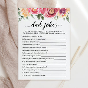 Dad Jokes with Answers Baby Shower game Card