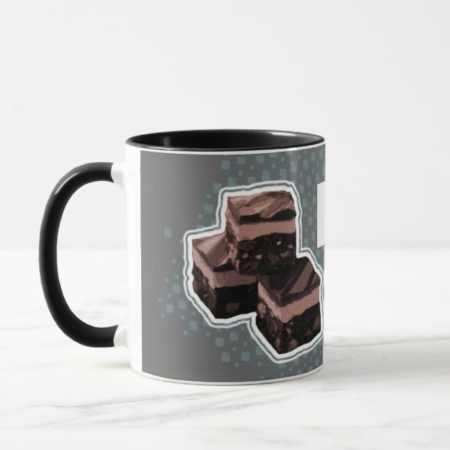 Dad "just like fudge" fun grey blue mug (Left)