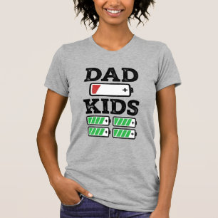 Dad Kids Battery Funny Vintage Vector Shirt Design