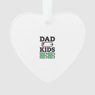 Dad Kids Battery Funny Vintage Vector Shirt Design Ornament