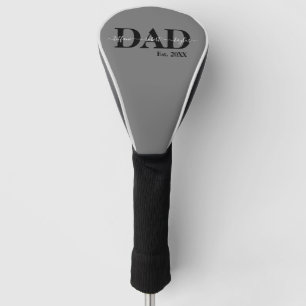Dad Kids Names Established Script Typography Golf Head Cover