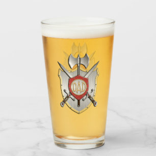 Dad Knights Battle Crest Glass