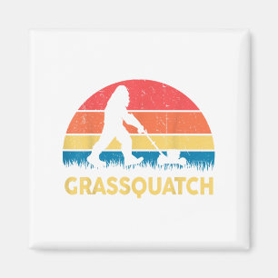 Dad Lawn Mowing Grquatch Bigfoot Mower Gift Funny  Magnet