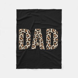 Dad Leopard Print Fathers Day Fleece Blanket