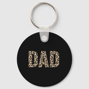 Dad Leopard Print Fathers Day Keychain