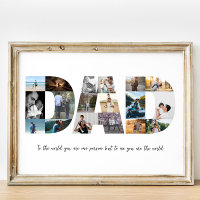 Dad Letter Cutout 18 Photo Collage Gift for Father
