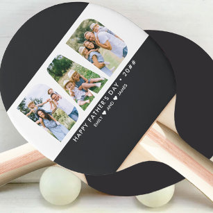 DAD Letter Cutout Photo Collage Custom Text Ping Pong Paddle