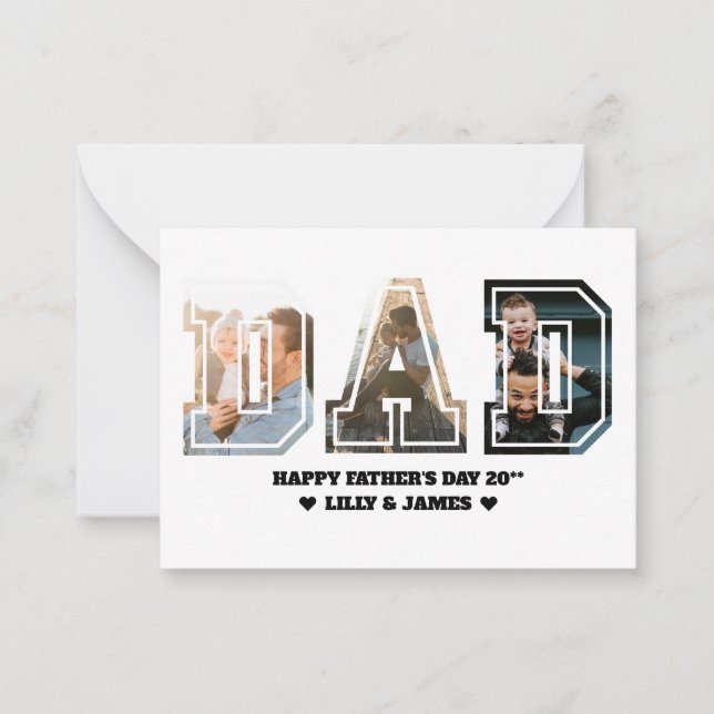 DAD Letter Cutout Photo Collage Father's Day Card (Front)