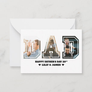 DAD Letter Cutout Photo Collage Father's Day Card