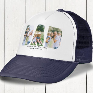 DAD Letter Cutout Photo Collage Father's Day Trucker Hat