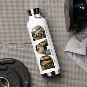 DAD Letter Photo Collage Water Bottle