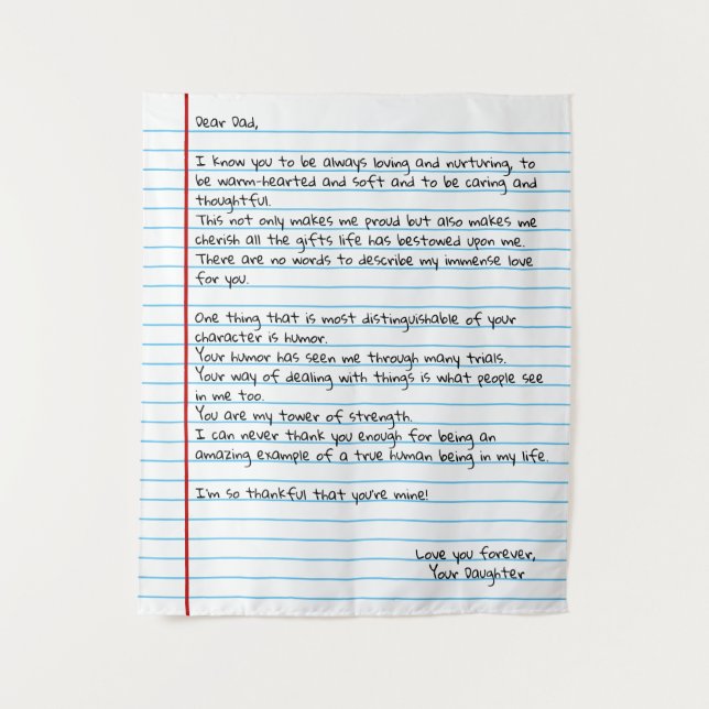 Dad Letter Photo Message Gift Tapestry (Front)