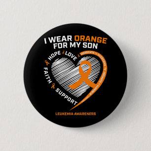 Dad Leukaemia Awareness Son Leukaemia Awareness 1  2 Inch Round Button