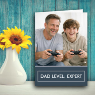 Dad Level Expert Gamer Father’s Day Customizable Card
