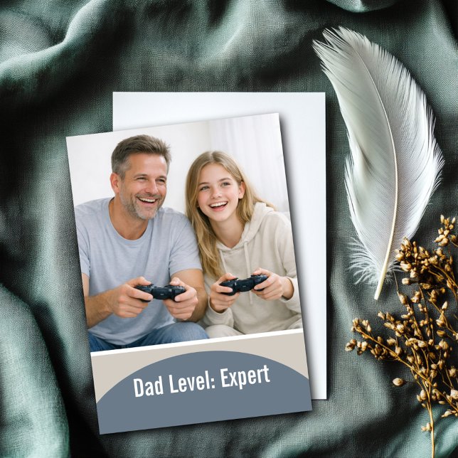 Dad Level Expert Gaming Father’s Day Customizable Card (Creator Uploaded)