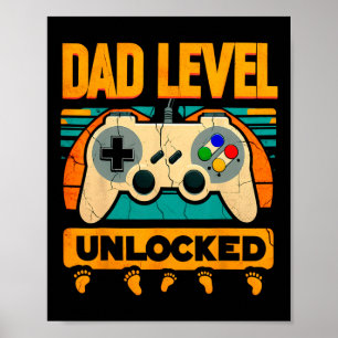 Dad Level Unlocked Father&#; s Day New Dad  Poster