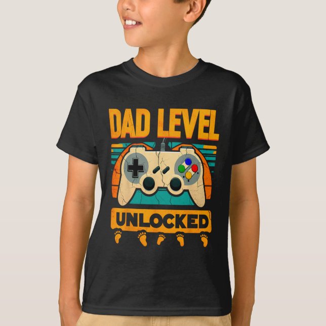 Dad Level Unlocked Father&#; s Day New Dad  T-Shirt (Front)