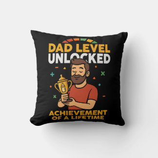 Dad Level Unlocked – Funny Father’s Day Gift Throw Pillow