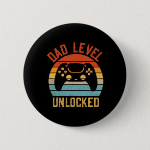 Dad Level Unlocked - Game Lover Gamer Soon To Be F 2 Inch Round Button