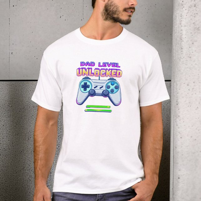 Dad Level Unlocked | Gamer Dad | New Dad Gift T-Shirt (Creator Uploaded)