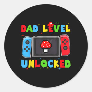 Dad Level Unlocked New Dad To Be Gamer Father's Da Classic Round Sticker