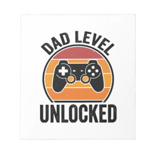 Dad Level Unlocked Vintage Gamer Shirt Design_1 Notepad