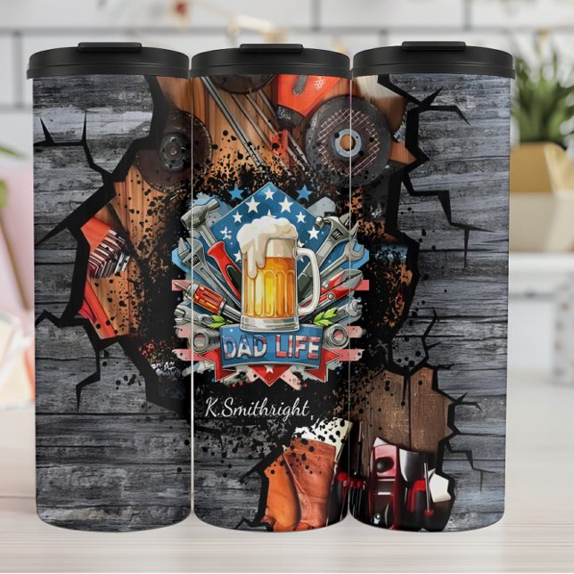 Dad Life Beer Tools Garage Thermal Tumbler (Creator Uploaded)