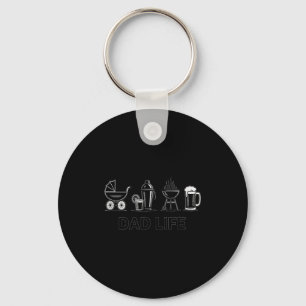 Dad Life Bottle Grill Beer Stroller Adorable Fathe Keychain