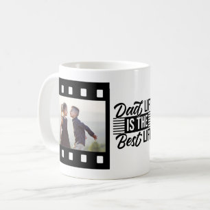 Dad Life Is Best Birthday Photo Template Coffee Mug