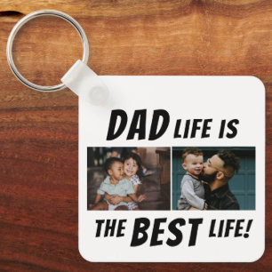 Dad Life is the Best Life 2 Photos Father Keychain