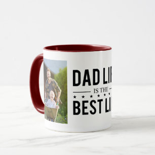 Dad Life Modern Personalized Photo Father's Day Mug