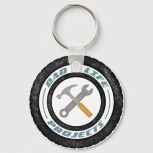 Dad life projects button keychain