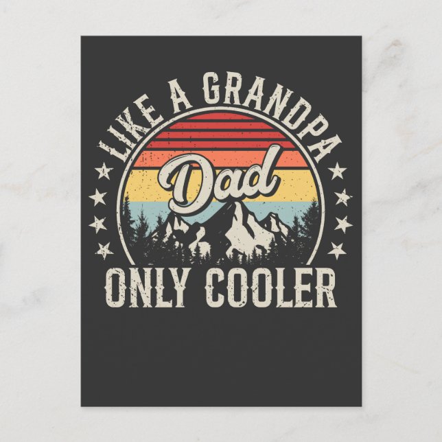 Dad Like a Grandpa Only Cooler Retro Postcard (Front)