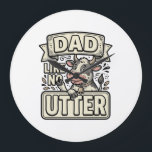 Dad Like No Udder Funny Cow Vintage Vector Design_ Large Clock<br><div class="desc">Dad Like No Udder Funny Cow Vintage Vector Design_1</div>