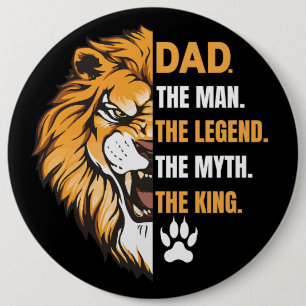 Dad Lion Father's Day Best Gift 6 Inch Round Button