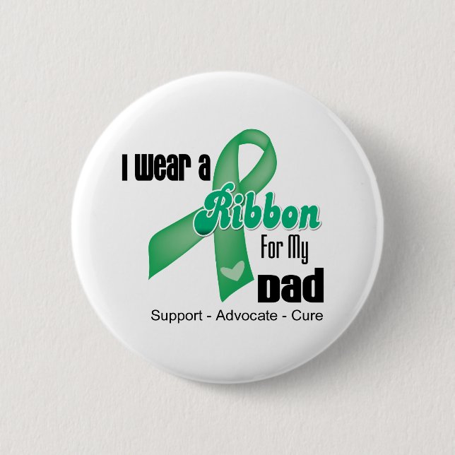Dad - Liver Cancer Ribbon 2 Inch Round Button (Front)