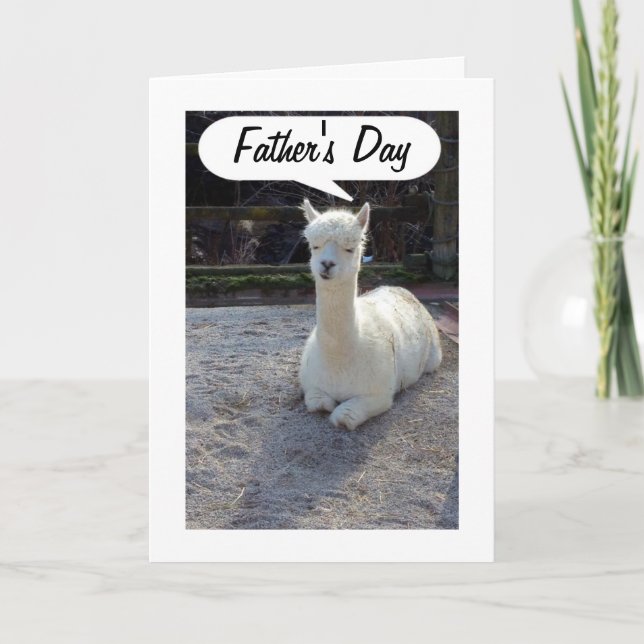 DAD-LLAMA says HAPPY FATHERS DAY=AWESOME DAD Card (Front)