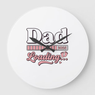 Dad Loading 2025 Baby Announcement Vintage Shirt D Large Clock