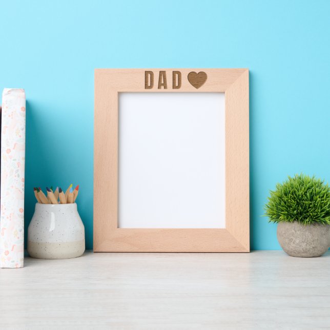 Dad Love Heart Etched  Frames (Front)