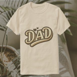 Dad Love Hearts Typography Graphic T-Shirt