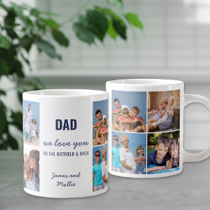 Dad Love You to the Outfield and Back 8 Photo Large Coffee Mug