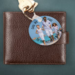 Dad Love You to the Outfield and Back Photo Keychain<br><div class="desc">Photo keychain with fully editable wording and your own photo. The wording currently reads "dad we love you to the outfield & back" - perfect for a baseball dad! and you can keep or edit this as you wish. The design is lettered in modern typography and handwritten script. Please browse...</div>