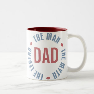 Dad Man Myth Legend Customizable Two-Tone Coffee Mug
