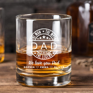 Dad Man Myth Legend Father's Day Whiskey Glass