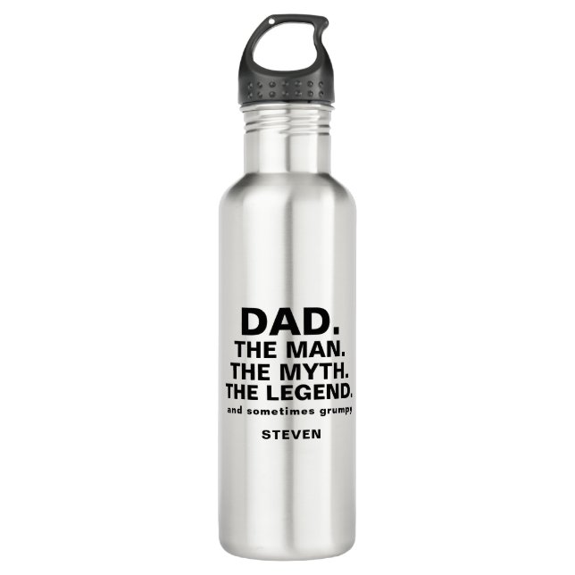 Dad Man Myth Legend Funny Quote Personalized 710 Ml Water Bottle (Front)
